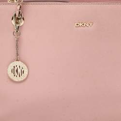 Pre Owned DKNY Light Pink Saffiano Leather Top Zip Tote