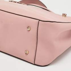 Pre Owned DKNY Light Pink Saffiano Leather Top Zip Tote