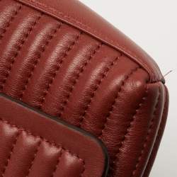 Pre Owned DKNY Brown Brique Quilted Leather Gansevoort Flap Shoulder Bag