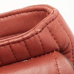 Pre Owned DKNY Brown Brique Quilted Leather Gansevoort Flap Shoulder Bag