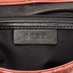 Pre Owned DKNY Brown Brique Quilted Leather Gansevoort Flap Shoulder Bag