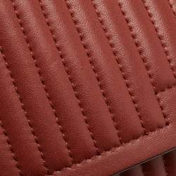 Pre Owned DKNY Brown Brique Quilted Leather Gansevoort Flap Shoulder Bag