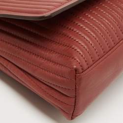 Pre Owned DKNY Brown Brique Quilted Leather Gansevoort Flap Shoulder Bag