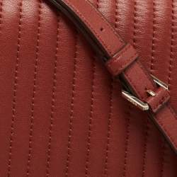 Pre Owned DKNY Brown Brique Quilted Leather Gansevoort Flap Shoulder Bag