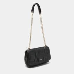 Pre Owned DKNY Black Quilted Leather Allen Shoulder Bag
