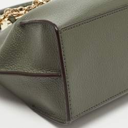 Pre Owned DKNY Fatigue Green Leather Elissa Shoulder Bag