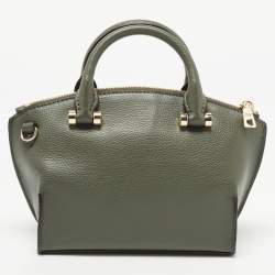 Pre Owned DKNY Fatigue Green Leather Elissa Shoulder Bag