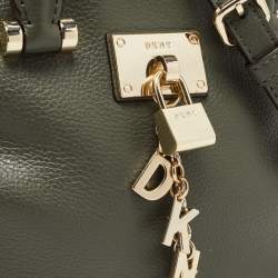 Pre Owned DKNY Fatigue Green Leather Elissa Shoulder Bag