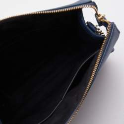 Pre Owned DKNY Blue Saffiano Leather Shoulder Bag