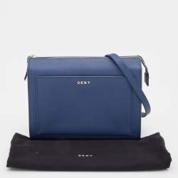 Pre Owned DKNY Blue Saffiano Leather Shoulder Bag