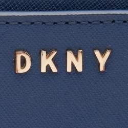 Pre Owned DKNY Blue Saffiano Leather Shoulder Bag
