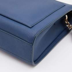 Pre Owned DKNY Blue Saffiano Leather Shoulder Bag