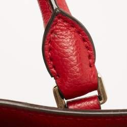 Pre Owned Dkny Brown/Red Signature Canvas and Leather Tote