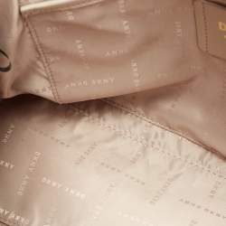 Pre Owned Dkny Brown/Red Signature Canvas and Leather Tote