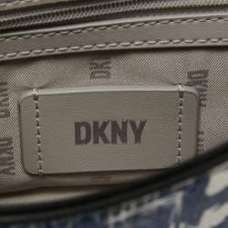 Pre Owned DKNY Blue Printed Coated Canvas and Leather Elissa Chain Shoulder Bag