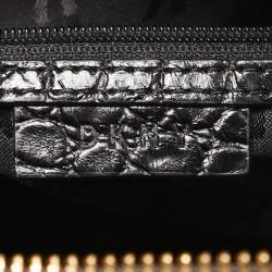 Pre Owned DKNY Burgundy Croc Embossed Leather Front Pocket Chain Shoulder Bag