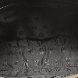 Pre Owned DKNY Burgundy Croc Embossed Leather Front Pocket Chain Shoulder Bag