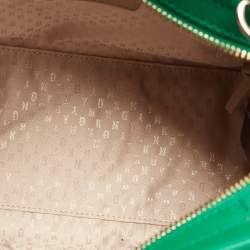 Pre Owned DKNY Green Leather Dona Karan Zip Tote