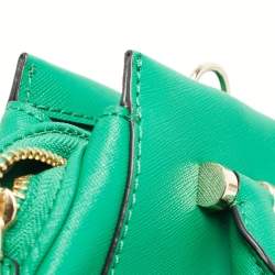 Pre Owned DKNY Green Leather Dona Karan Zip Tote