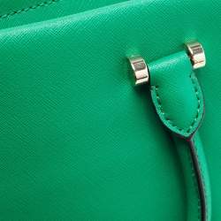Pre Owned DKNY Green Leather Dona Karan Zip Tote