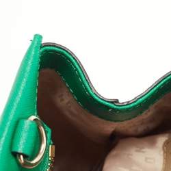 Pre Owned DKNY Green Leather Dona Karan Zip Tote