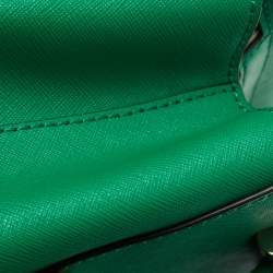 Pre Owned DKNY Green Leather Dona Karan Zip Tote