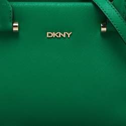Pre Owned DKNY Green Leather Dona Karan Zip Tote