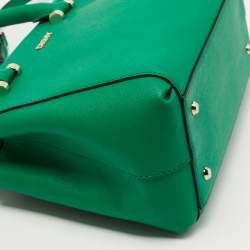 Pre Owned DKNY Green Leather Dona Karan Zip Tote