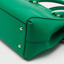 Pre Owned DKNY Green Leather Dona Karan Zip Tote