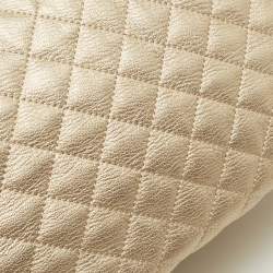 Pre Owned DKNY Gold Quilted Leather Braided Handle Tote