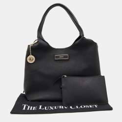 مملوكة مسبقًا DKNY Black Saffiano Leather Hobo