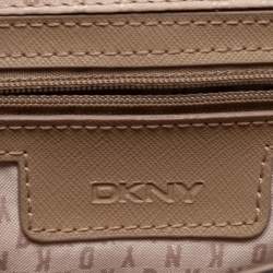 Pre Owned DKNY Beige Leather and Suede Chain Shoulder Bag