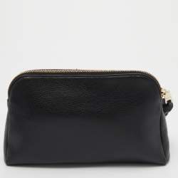 Pre Owned DKNY Black Leather Bryant Dome Pouch