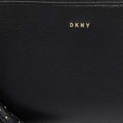 Pre Owned DKNY Black Leather Bryant Dome Pouch