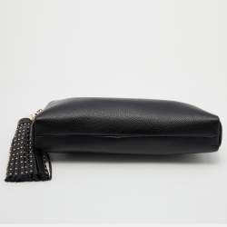 Pre Owned DKNY Black Leather Bryant Dome Pouch