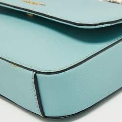Pre Owned Dkny Turquoise Saffiano Leather Bryant Park Flap Crossbody Bag