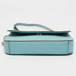 Pre Owned Dkny Turquoise Saffiano Leather Bryant Park Flap Crossbody Bag