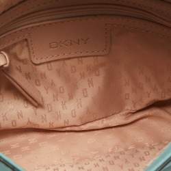 Pre Owned Dkny Turquoise Saffiano Leather Bryant Park Flap Crossbody Bag