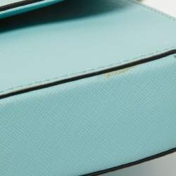 Pre Owned Dkny Turquoise Saffiano Leather Bryant Park Flap Crossbody Bag