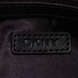 Dkny Brown/Beige Signature Canvas and Patent Leather Pouch