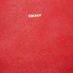 Pre Owned Dkny Red Saffiano Leather Bryant Zip Crossbody Bag