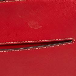 Pre Owned Dkny Red Saffiano Leather Bryant Zip Crossbody Bag