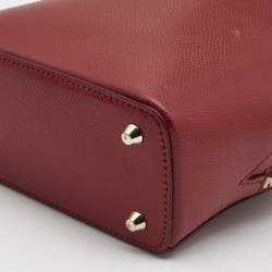 Pre Owned DKNY Red Leather Bryant Double Zip Backpack