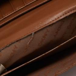 Pre Owned Dkny Off White Croc Embossed Leather Flap Continental Wallet