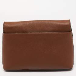 Pre Owned DKNY Brown Leather Envelope Strap Pouch