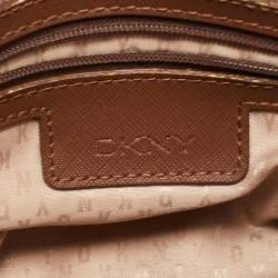 Pre Owned DKNY Brown Leather Envelope Strap Pouch