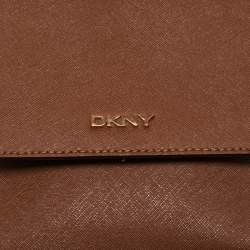 Pre Owned DKNY Brown Leather Envelope Strap Pouch