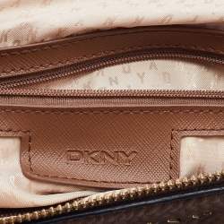 DKNY Brown Leather Top Zip Satchel