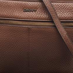 DKNY Brown Leather Top Zip Satchel