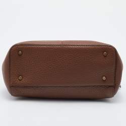 DKNY Brown Leather Top Zip Satchel